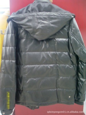 【供應男式休閑皮羽絨服】價格,廠家,圖片,男式皮衣、皮夾克,青島鑫永信皮革制品-